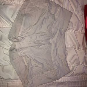 White lululemon speed up shorts! So comfy!